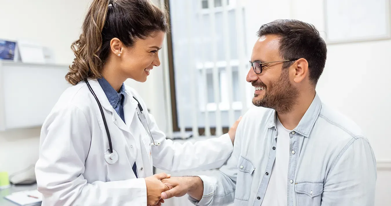 Image of doctor talking patience