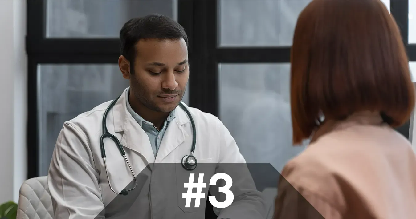 Image of doctor talking to woman