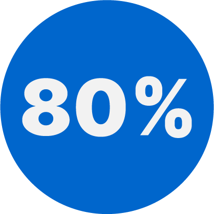 Illustration of blue circle within 80%